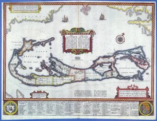 Carte des Bermudes (gravure en couleur)